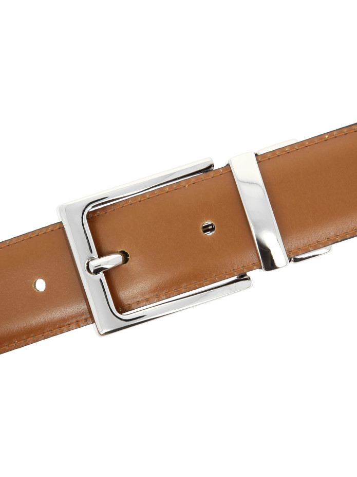 Omkeerbare riem camel en bruin - James