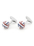 Manchetknopen bollen blauw, wit, rood Cambon