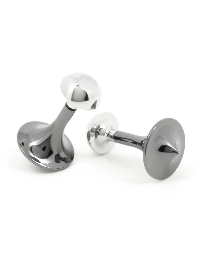 Manchetknopen tol gunmetal en zilver - Asakusa