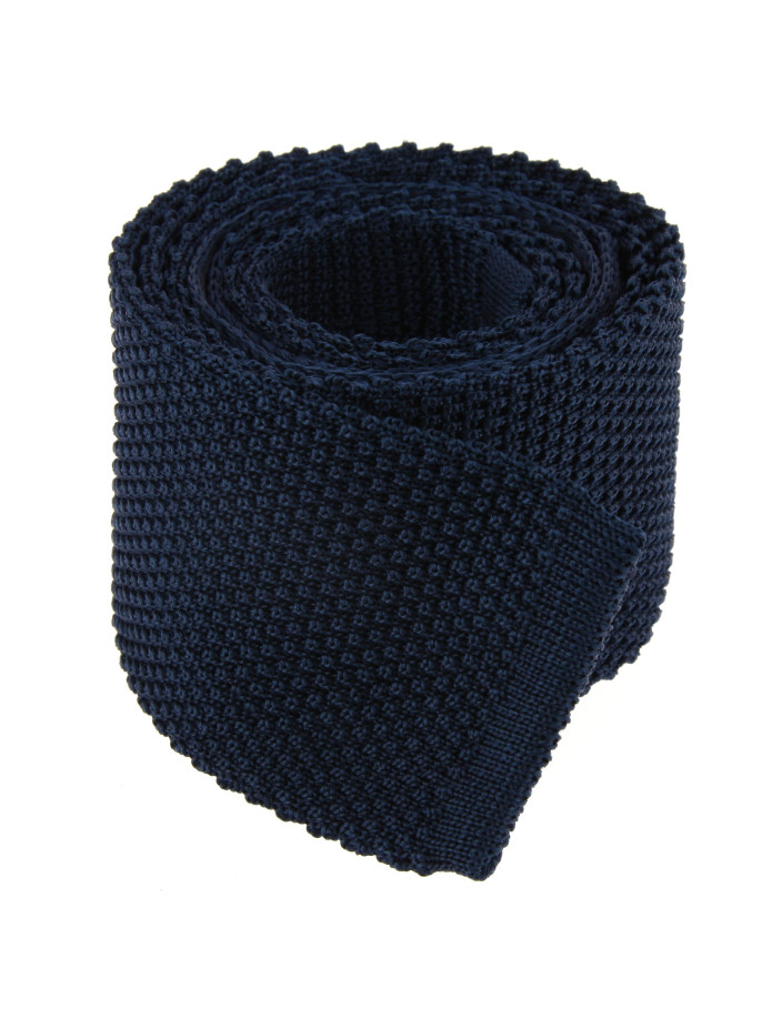 Gebreide stropdas marineblauw - Monza