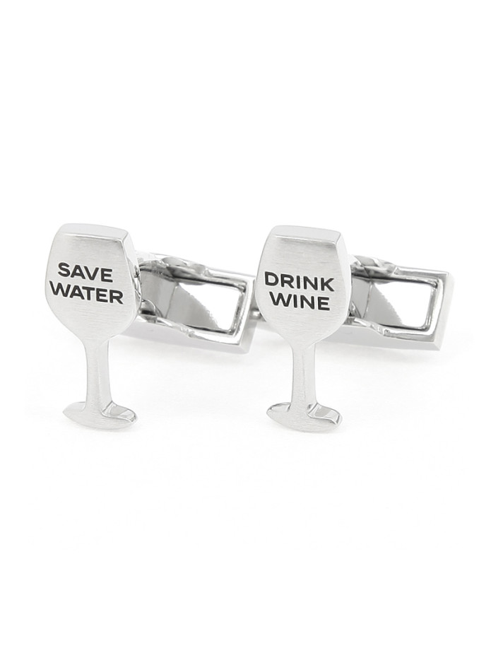 Manchetknopen Drink Wine Save Water