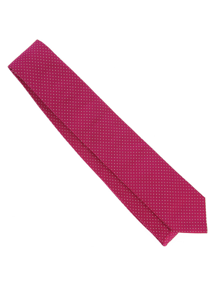 Bordeaux stropdas met witte stippen Wdc