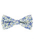 Vlinderdas liberty blauw met witte bloemen jasmijn