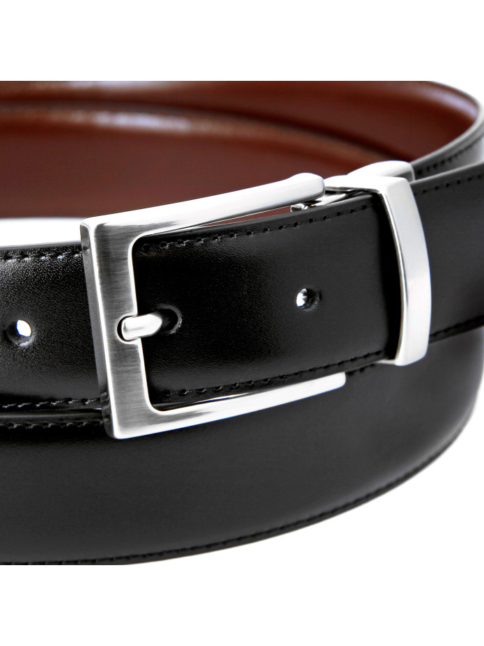 Reversible riem zwart en bruin - James