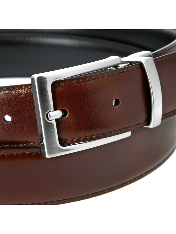 Reversible riem zwart en bruin - James