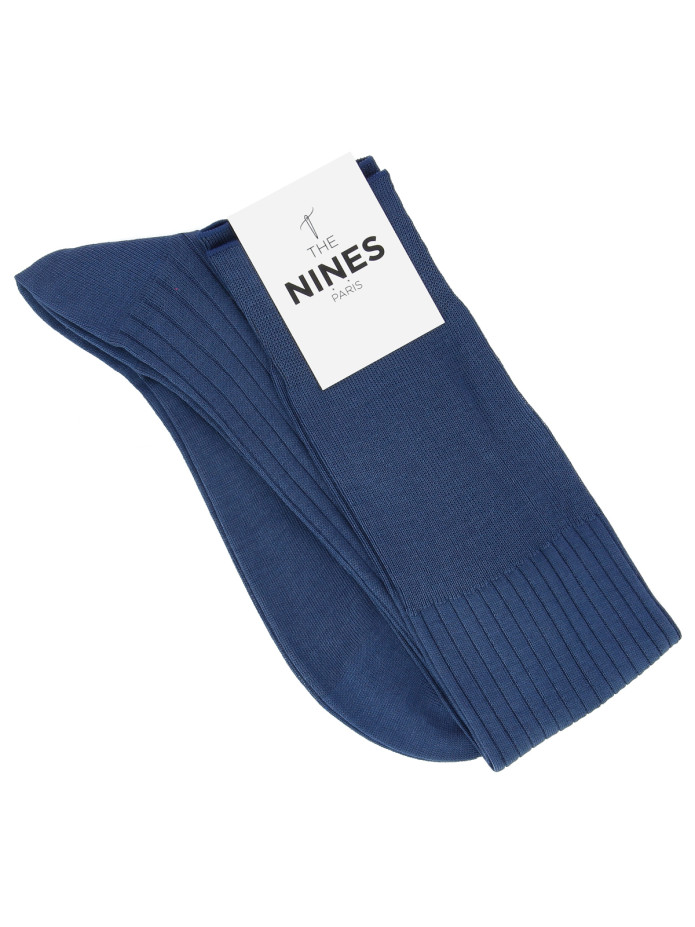 Fil d'Écosse kniekousen donkerblauw