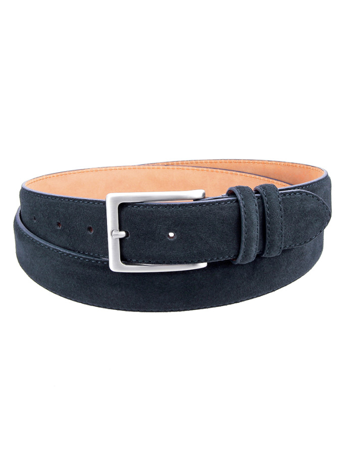 Staalblauwe suède riem - Lino