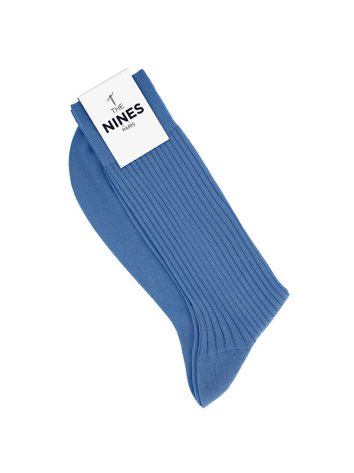 Sokken Schots garen azuurblauw