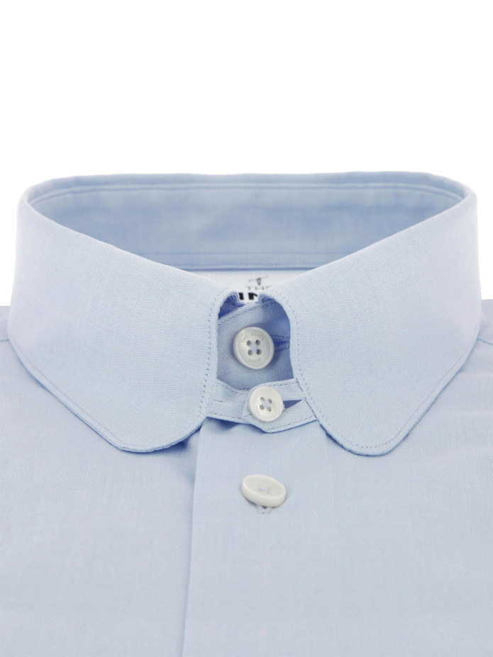 Musketiers overhemd met Engelse kraag mini twill hemelsblauw