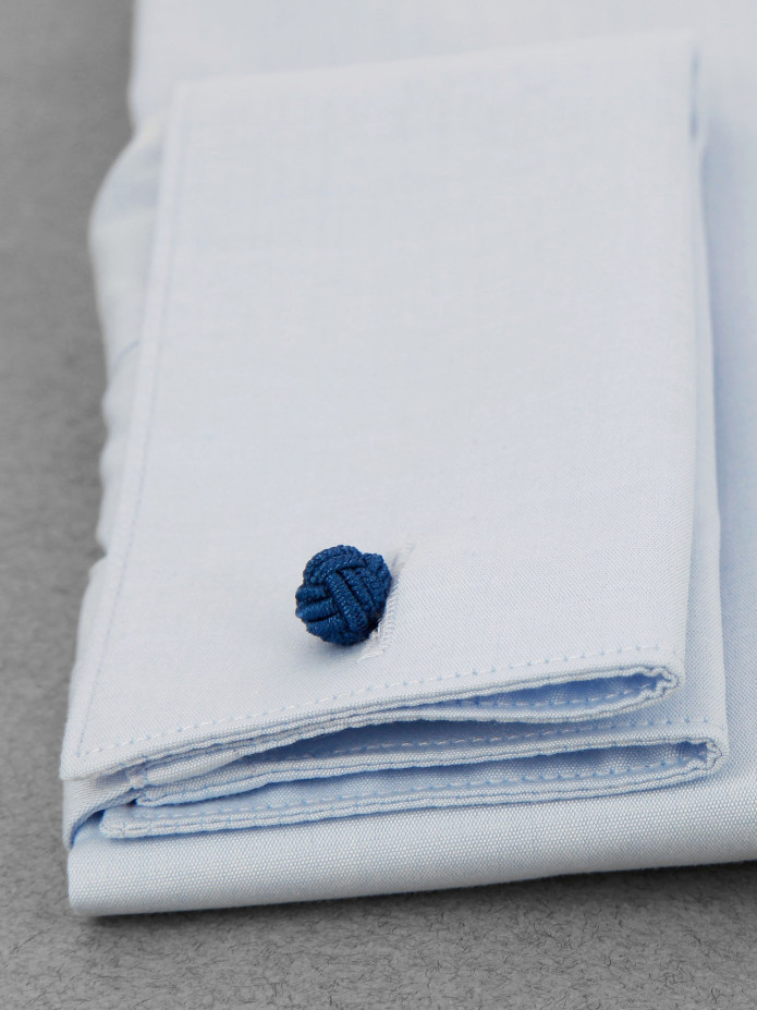 Musketiers overhemd met Engelse kraag mini twill hemelsblauw