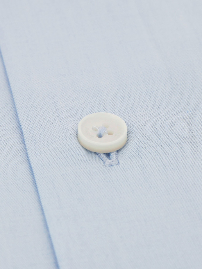 Musketiers overhemd met Engelse kraag mini twill hemelsblauw