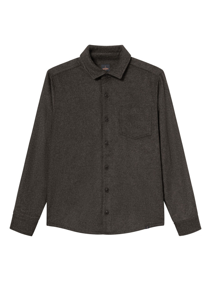 Overshirt in gemengde wol bruin