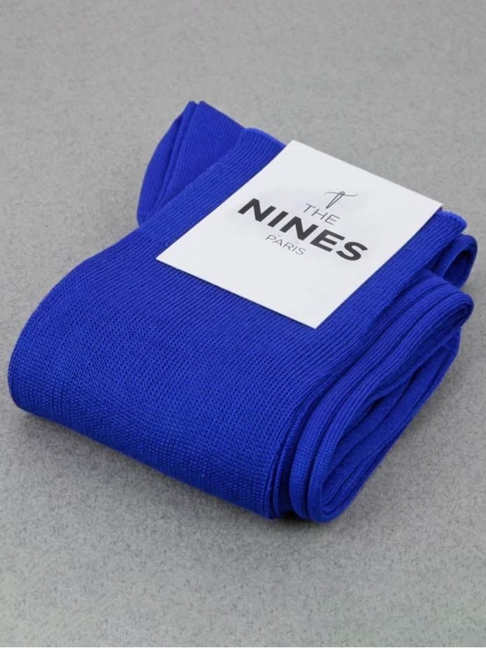 Kniekousen Schotse draad elektrisch blauw