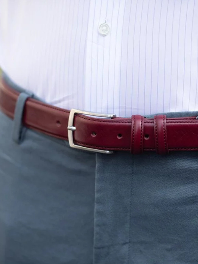 Leren riem bordeauxrood - Ugo
