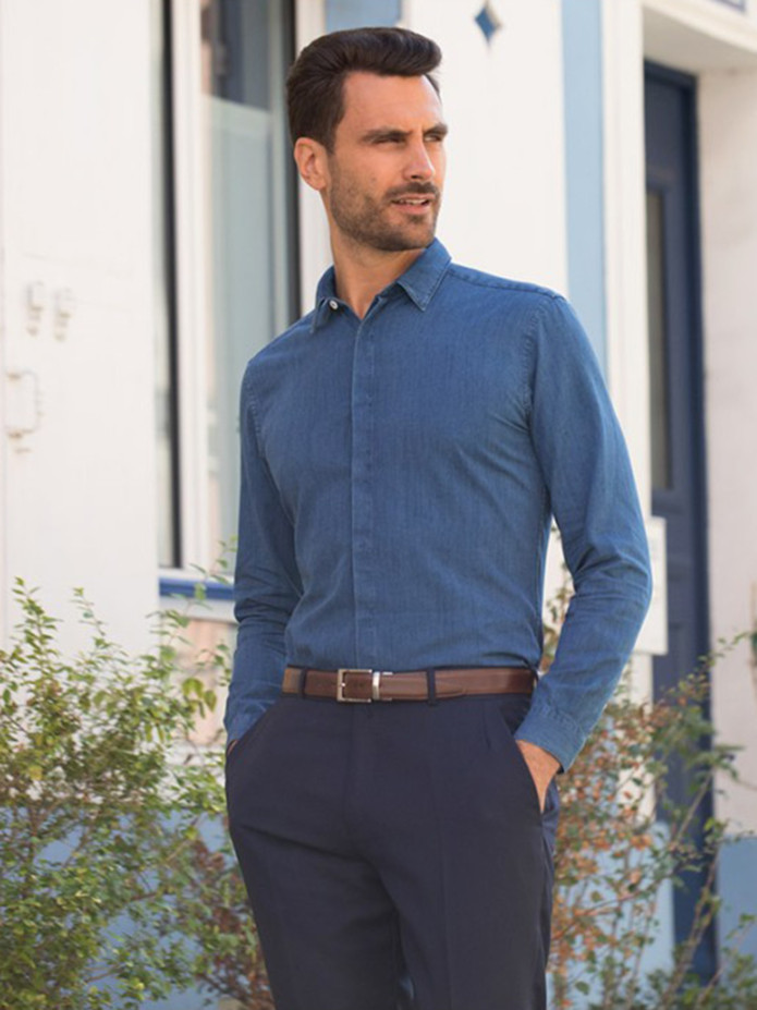 Reversibele camel en bruine riem - James
