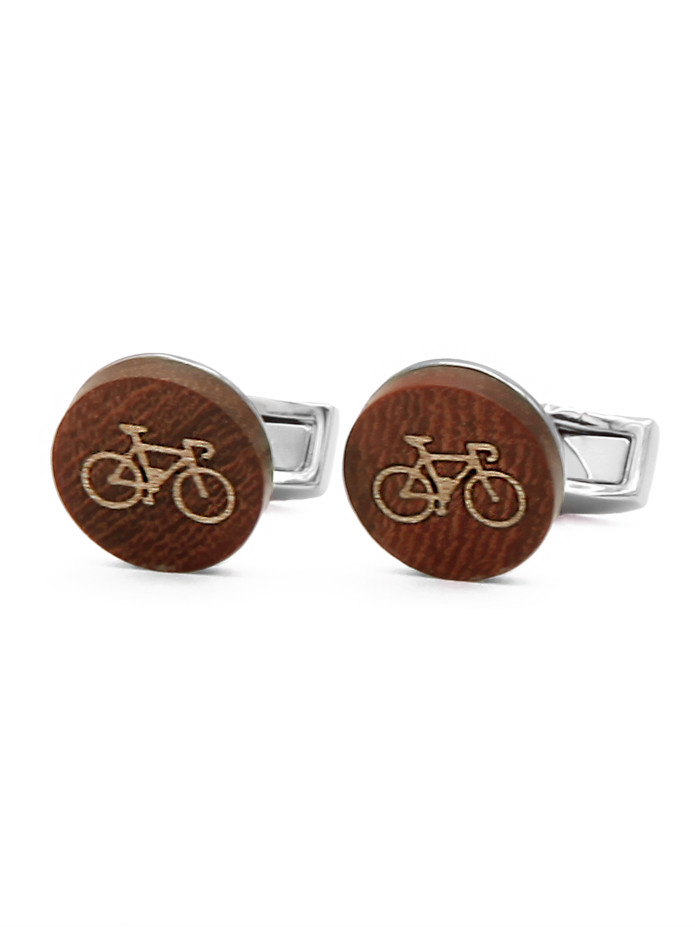 Manchetknopen racefiets van hout