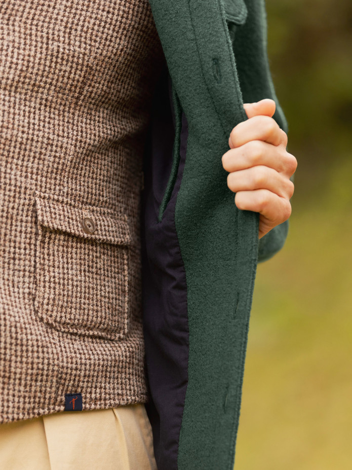 Groen gekookt wollen overshirt