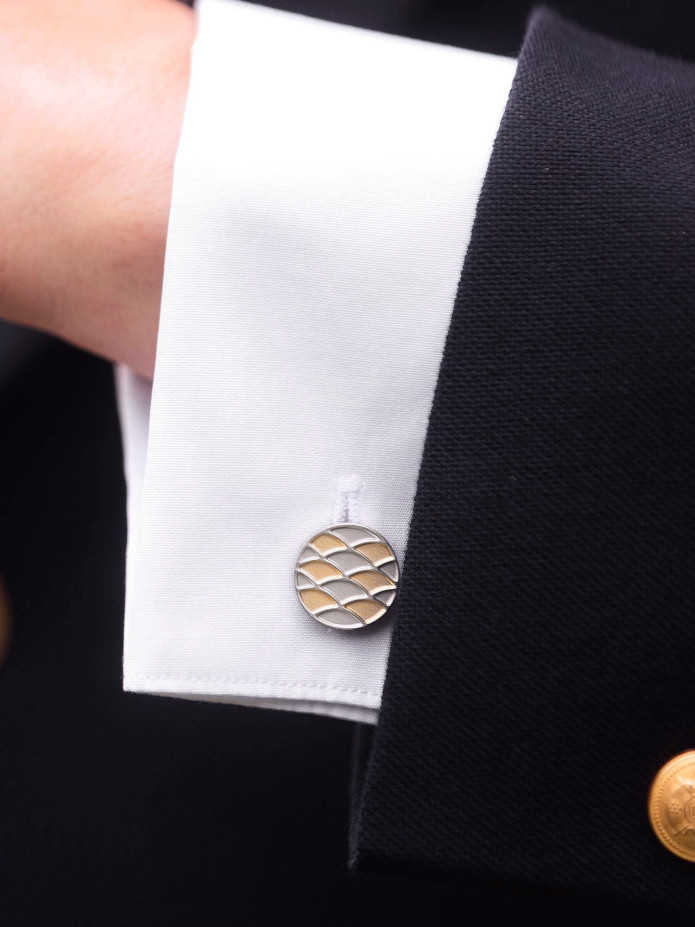 manchetknoop gouden schubben