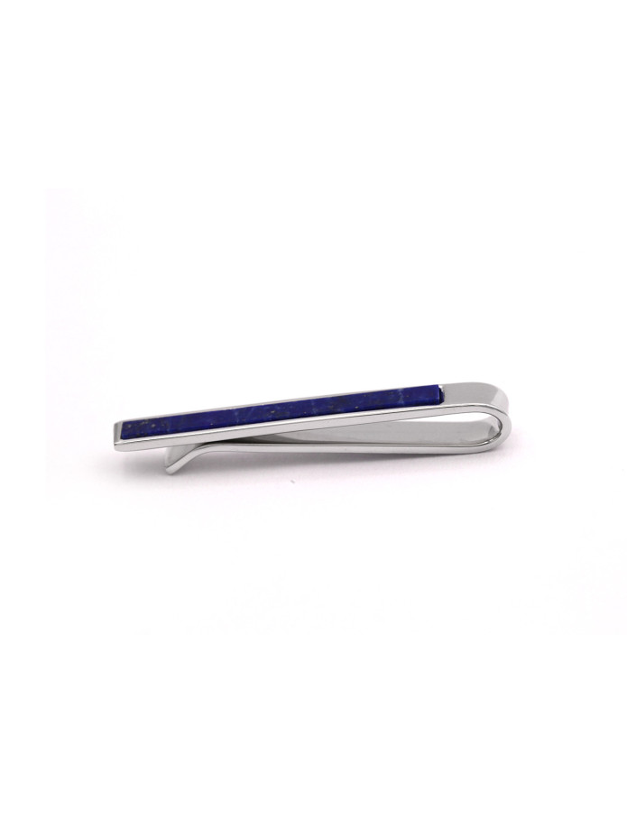 stropdasklem zilver en blauw