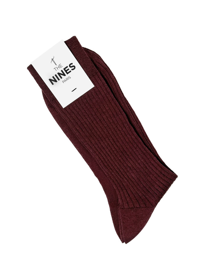 Sok fil d'Écosse bordeaux gemêleerd