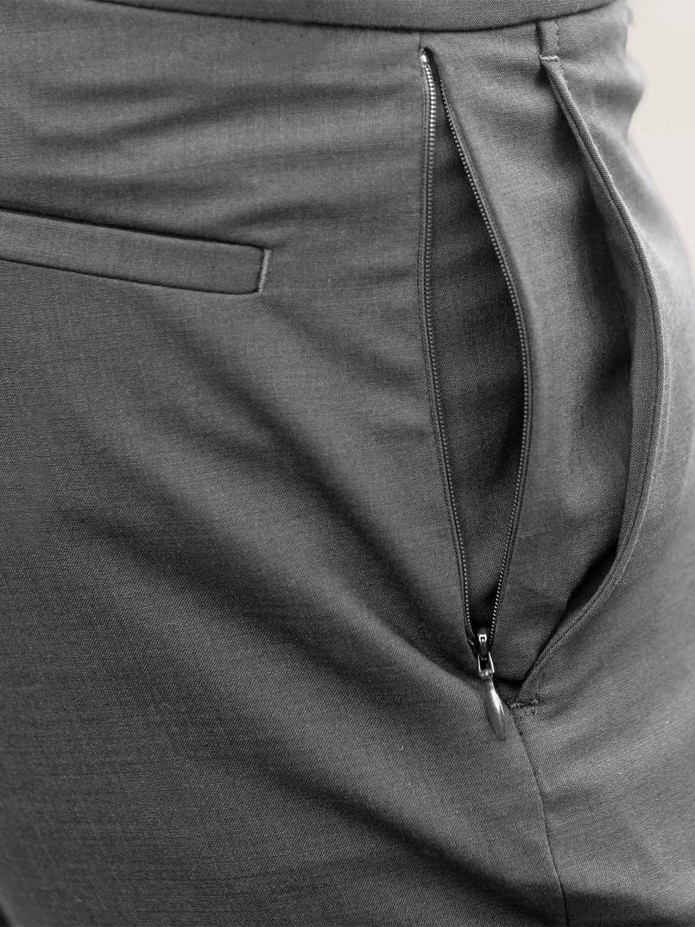 Technische broek grijs - Polyester en wol