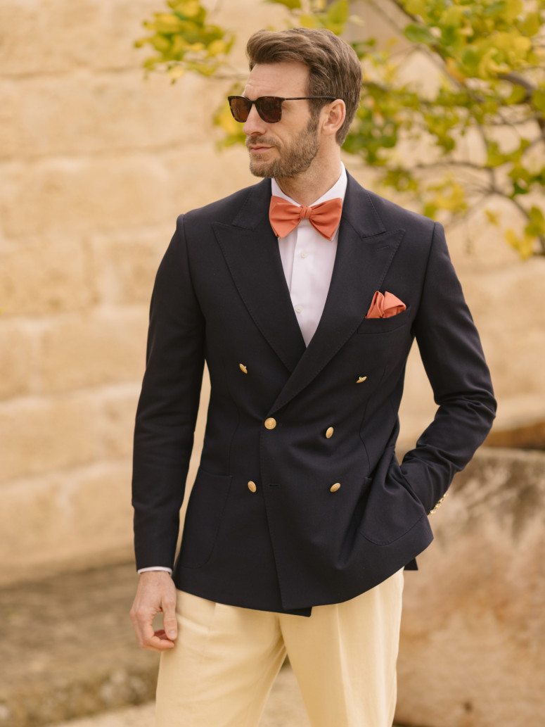 Pochette in terracotta zijde Amalfi