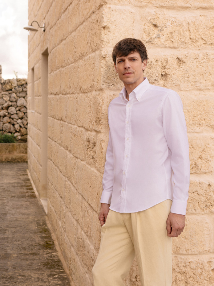 Overhemd met button-down kraag in witte oxford