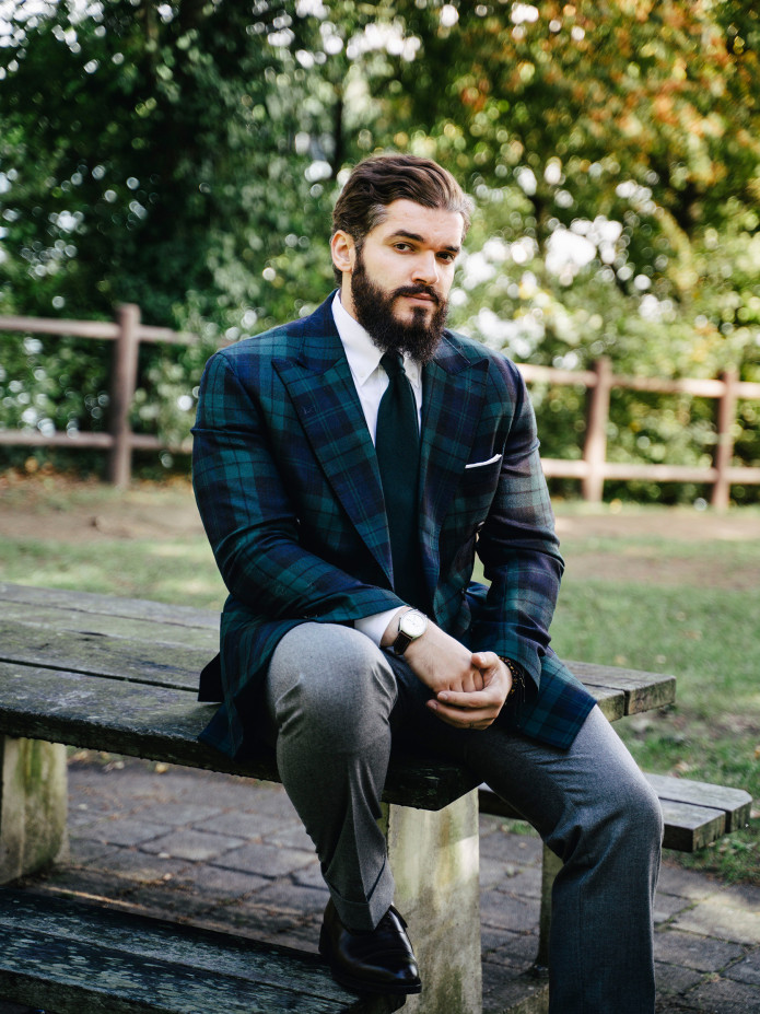Dubbele rij blazer tartan Glaz