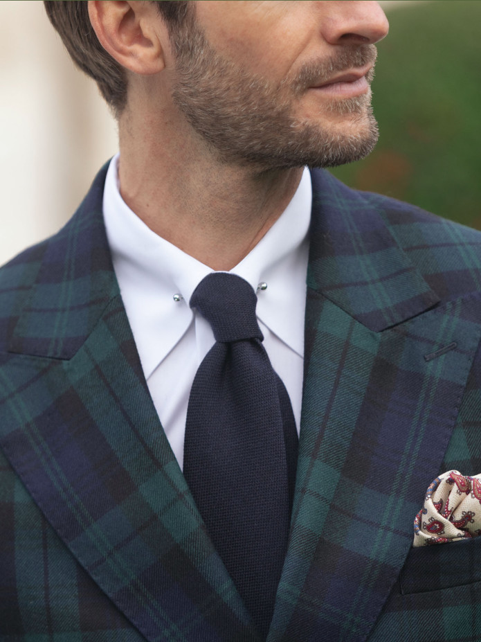 Dubbele rij tartan blazer Glaz