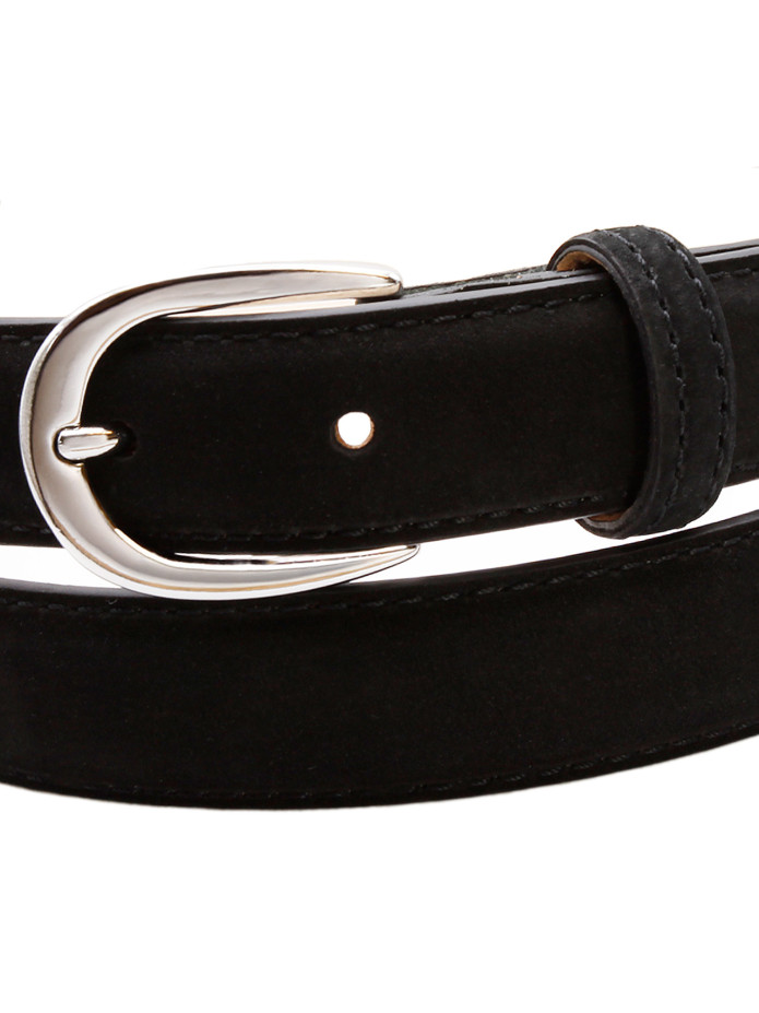 Fijne zwarte nubuck riem - Gab