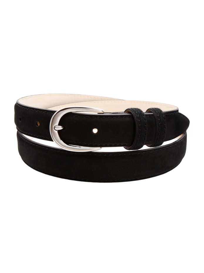 Fijne zwarte nubuck riem - Gab