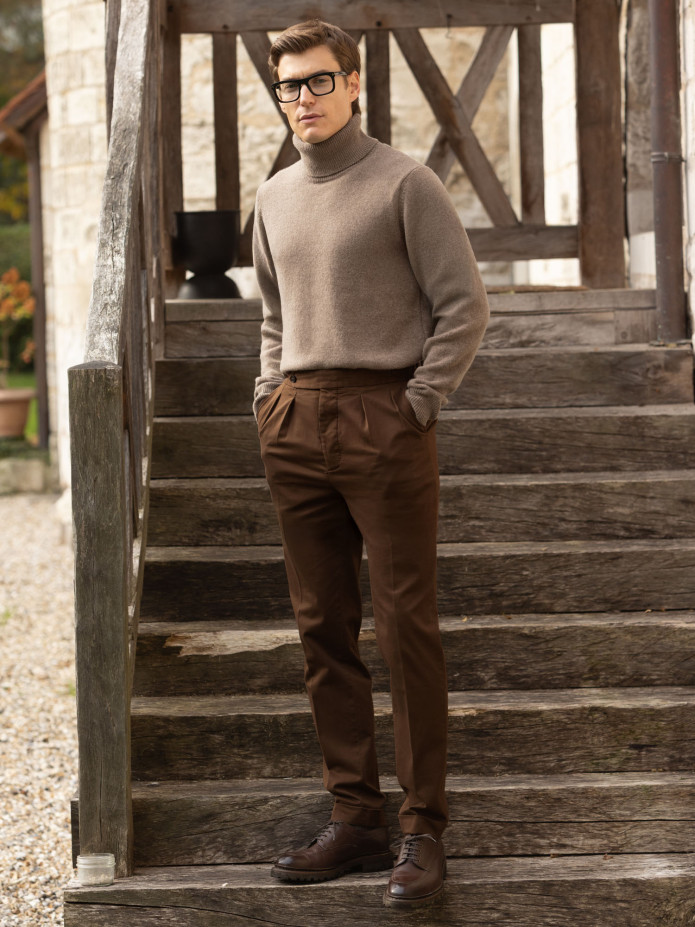 Geplooid pantalon bruin - Bilbao