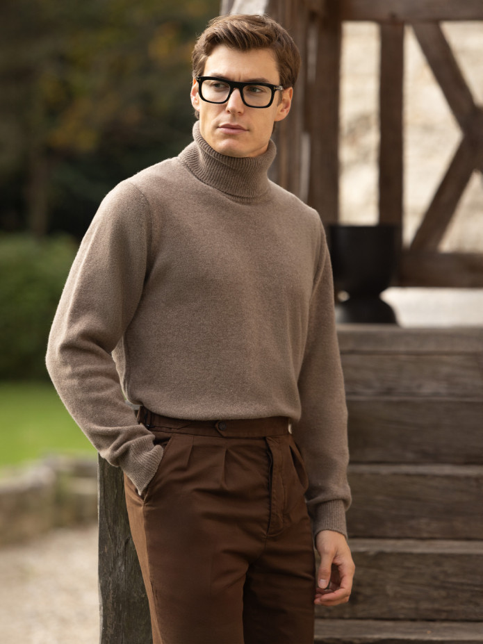 Geplooid pantalon bruin - Bilbao