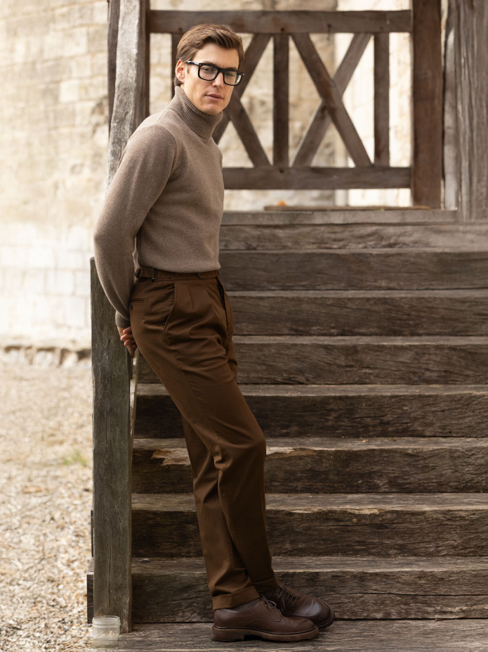 Geplooid pantalon bruin - Bilbao