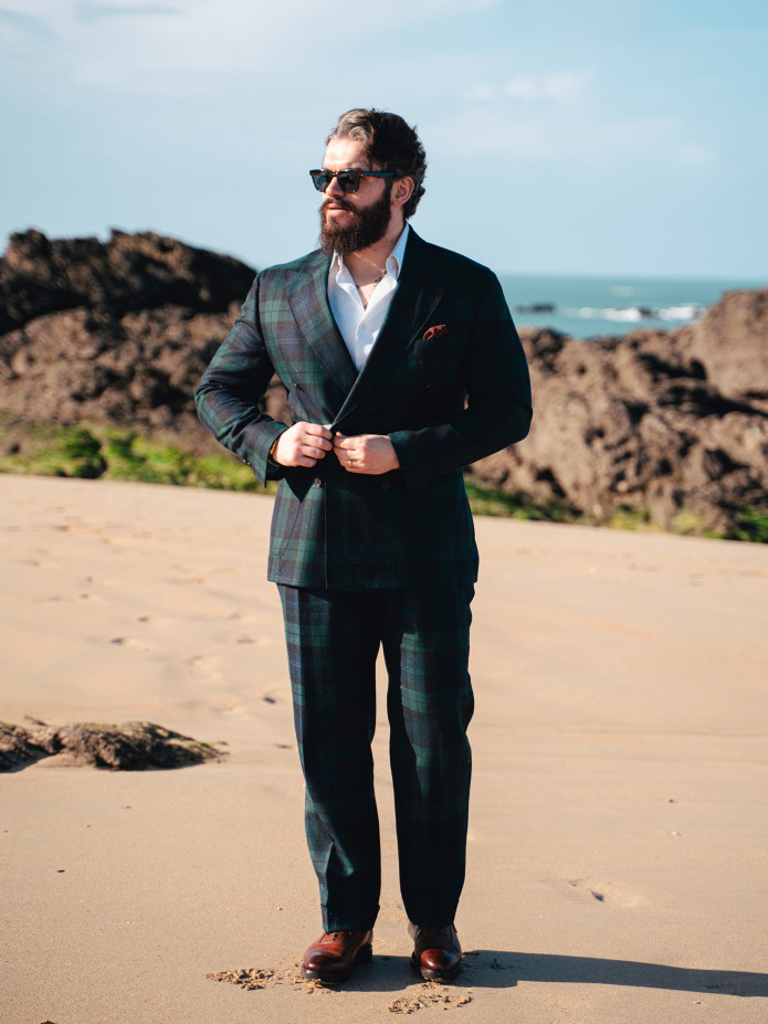 Dubbelrij blazer Glaz tartan