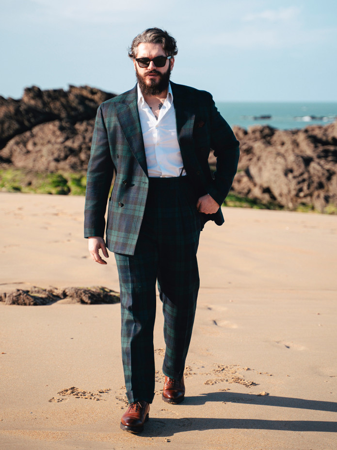Dubbelrij blazer Glaz tartan