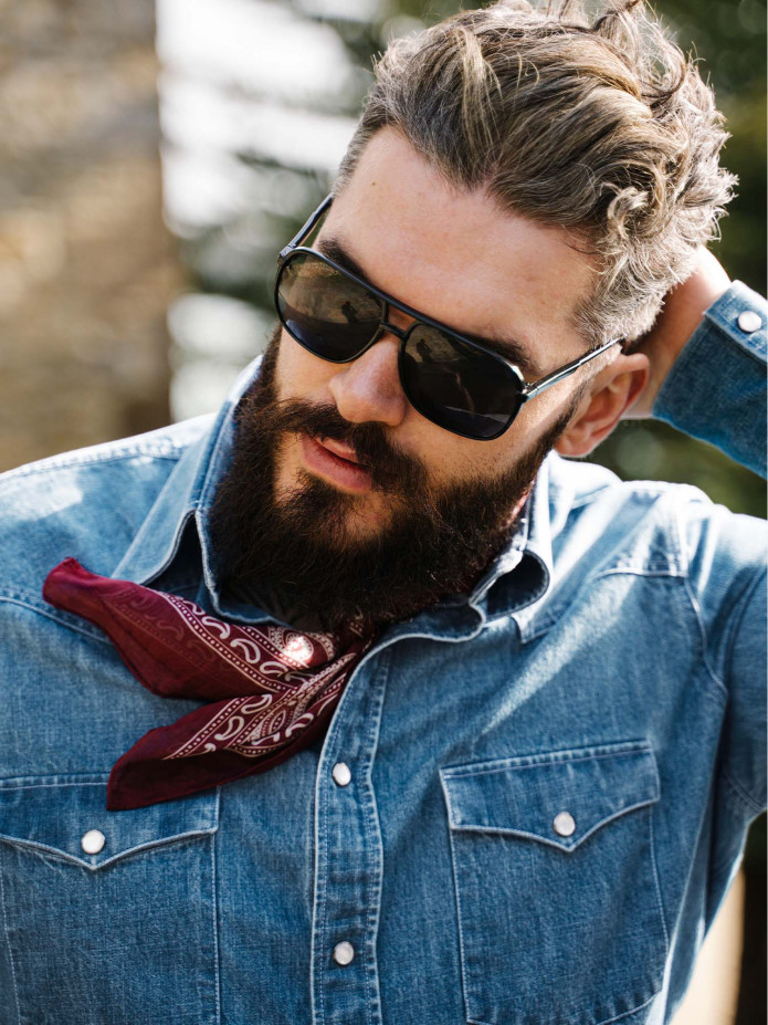 Bronson western overhemd klassieke kraag in bleach denim