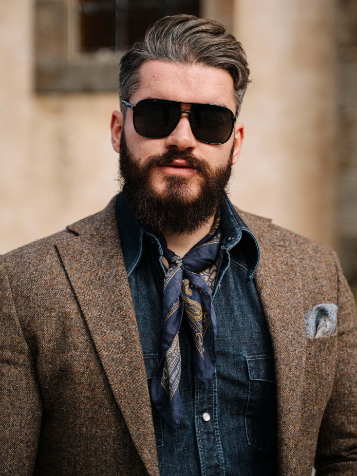 Bronson western overhemd klassieke kraag in ruwe denim