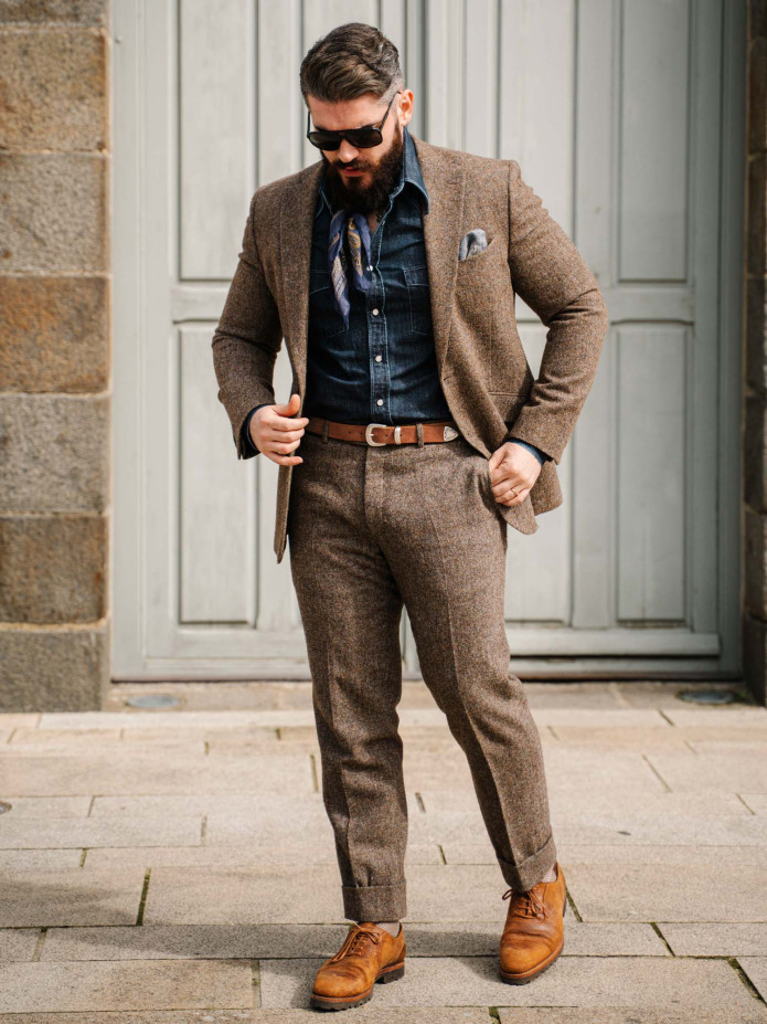 Bronson western overhemd klassieke kraag in ruwe denim
