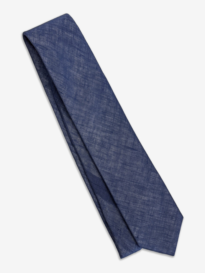 Effen linnen das in donkerblauw