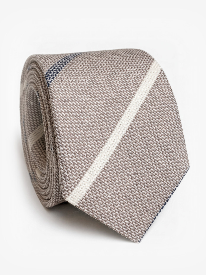 Linnen das in beige met strepen