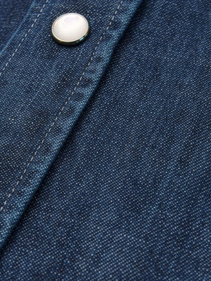 Westerse overhemd met klassieke kraag in ruwe denim Bronson