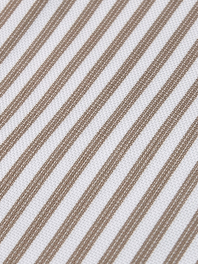 Overhemd met Franse kraag met fijne beige strepen