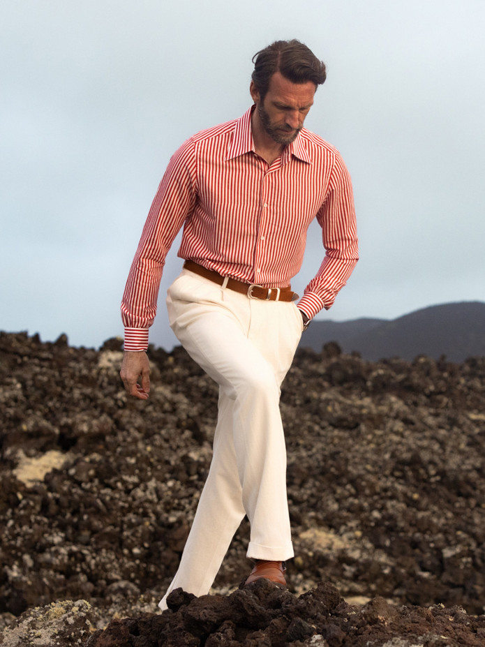 Ecru hoge taille broek - Faro