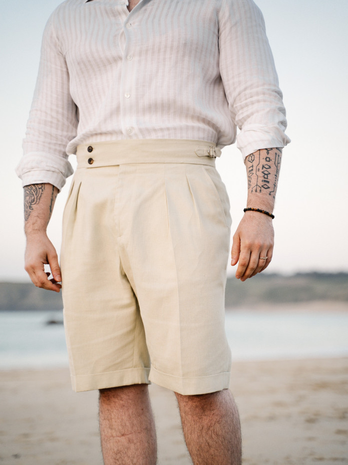 Beige high-waisted short - Litha