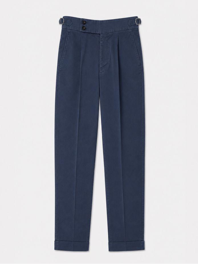 Donkerblauwe pantalon met plooien - Braga
