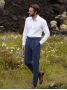 Pantalon met plooien marineblauw - Braga