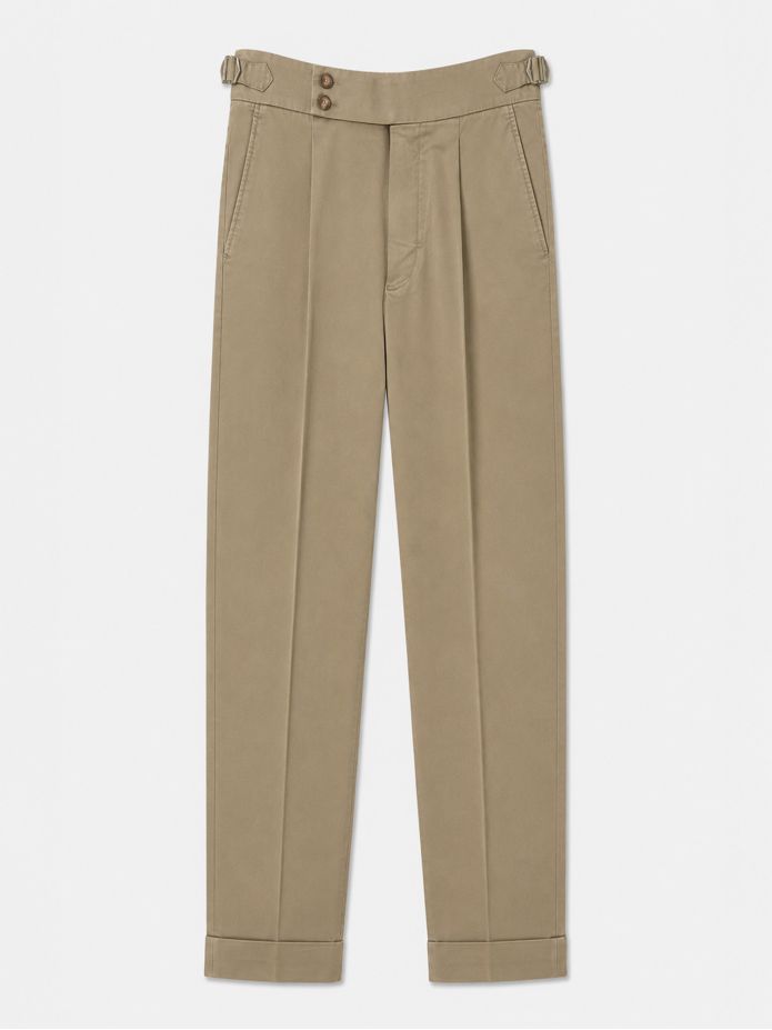 Taupe pantalon met plooien - Braga
