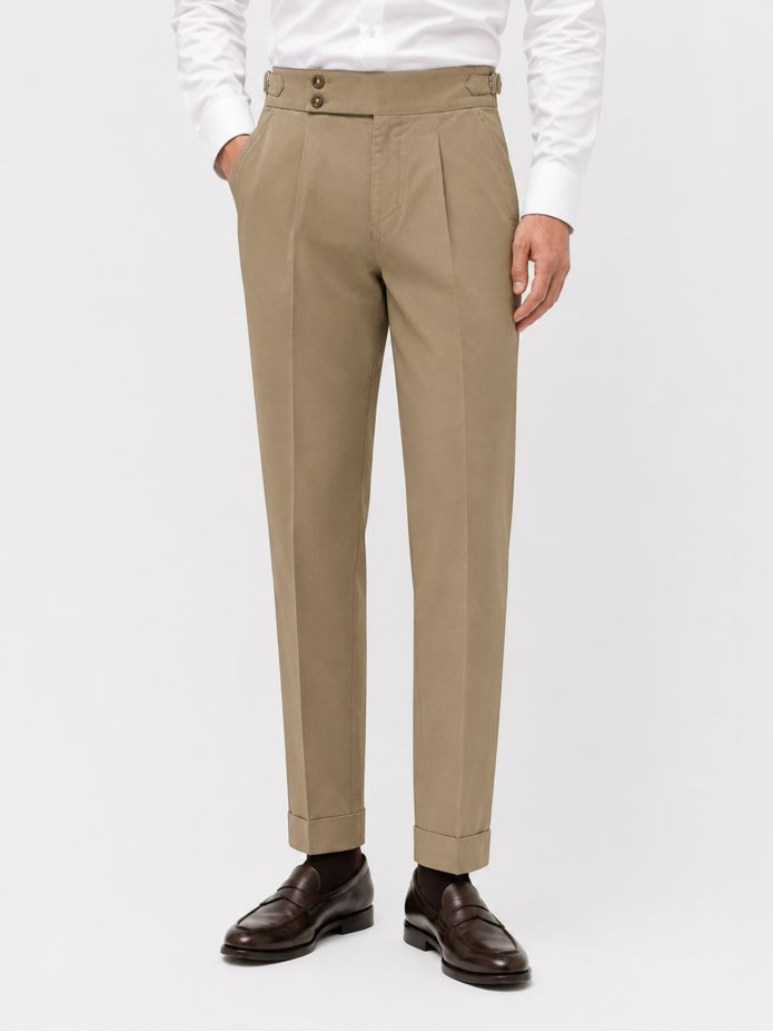 Taupe pantalon met plooien - Braga
