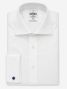 Prestige overhemd Alex Cormac mousquetaire grote Italiaanse kraag twill wit